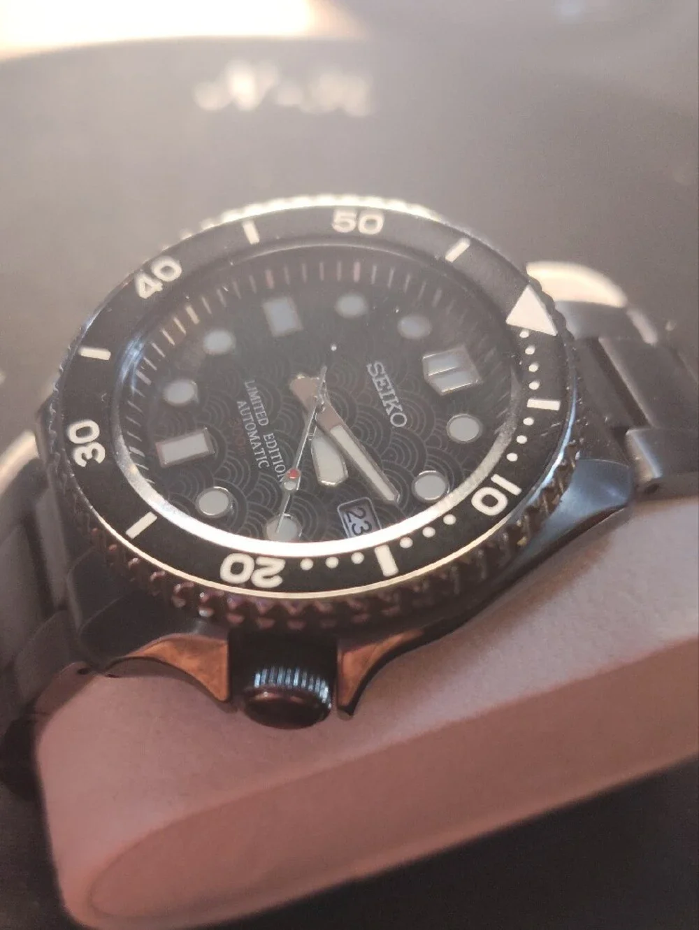 Seiko Black Dial Stainless Steel Limited Edition Watch
